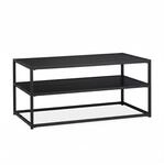 Relaxdays Couchtisch MDF Metall Schwarz mit Ablage 42 x 90 x 50 cm 10,9 kg