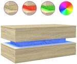 vidaXL Couchtisch mit LED-Leuchten Sonoma-Eiche 90x50x40 cm