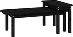 vidaXL 2-tlg. Couchtisch-Set Schwarz Massivholz Kiefer