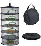 Relaxdays Trockennetz Polyester Schwarz Gr&uuml;n Faltbar 6-Lagig 120 cm x 60 cm 0,8 kg