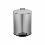 Relaxdays Kosmetikeimer Edelstahl Silber Rutschfest Softclose 26 cm x 20,5 cm x 25 cm