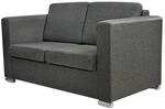 vidaXL Sofa 2-Sitzer Stoff Dunkelgrau 243583