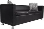 vidaXL 3-Sitzer-Sofa Kunstleder Schwarz Modell 1