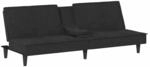 vidaXL Schlafsofa mit Getr&auml;nkehaltern Schwarz Samt 351924