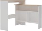 vidaXL Bartisch mit 2 Tischplatten Wei&szlig; und Eichefarben 130x40x120 cm