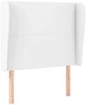 vidaXL Kopfteil mit Ohren Wei&szlig; 83x23x118/128 cm Kunstleder 3117749