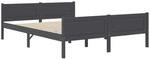 vidaXL Massivholzbett Kiefer Grau 160x200 cm649542