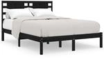 vidaXL Massivholzbett Schwarz Kiefer 200x200 cm1179176