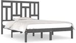 vidaXL Massivholzbett Grau Kiefer 200x200 cm1156875