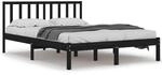vidaXL Massivholzbett Schwarz Kiefer 200x200 cm1118735