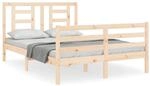 vidaXL Massivholzbett mit Kopfteil 140x190 cm1907628