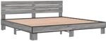 vidaXL Bettgestell Grau Sonoma 200x200 cm Holzwerkstoff und Metall 3280130
