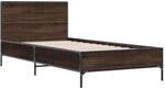 vidaXL Bettgestell Braun Eichen-Optik 75x190 cm Holzwerkstoff Metall 845561