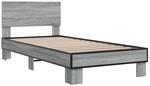 vidaXL Bettgestell Grau Sonoma 75x190 cm Holzwerkstoff und Metall 845815
