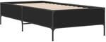 vidaXL Bettgestell Schwarz 90x190 cm Holzwerkstoff und Metall 844986