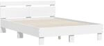 vidaXL Bettgestell mit Kopfteil Wei&szlig; 135 x 190 cm Holzwerkstoff 3207441