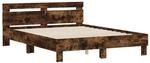 vidaXL Bettgestell mit Kopfteil R&auml;uchereiche 140x190 cm Holzwerkstoff 3207438