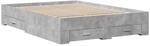 vidaXL Bettgestell mit Schubladen Betongrau 120x200 cm Holzwerkstoff 3280394