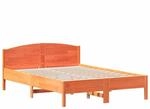 vidaXL Massivholzbett ohne Matratze Wachsbraun 140x200 cm Kiefernholz 842597