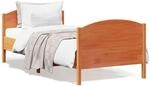 vidaXL Massivholzbett ohne Matratze Wachsbraun 90x200 Kiefernholz 842569
