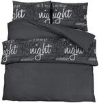 vidaXL Bettw&auml;sche-Set Schwarz 155x220 cm Baumwolle 136530