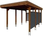 Skan Holz Carport Friesland Hybrid 314 cm x 555 cm Nussbaum