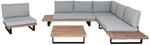 MCW Garten-Garnitur H54 4er-Set Hellbraun Polster Hellgrau