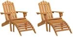 vidaXL Adirondack-Gartenst&uuml;hle mit Fu&szlig;teilen 2 Stk Massivholz Akazie 3145015