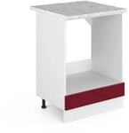 Vicco Herdumbauschrank R-Line Bordeaux Hochglanz/Wei&szlig; 60 cm AP Marmor