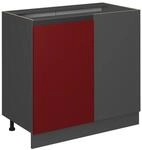 Vicco Eckunterschrank R-Line Rot/Anthrazit 86 cm J-Shape ohne Arbeitsplatte