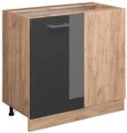 Vicco Eckunterschrank R-Line Anthrazit Hochglanz/Goldkraft Eiche 86 cm ohne