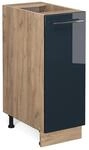 Vicco Apothekerschrank Fame-Line Dunkelblau Hochglanz/Goldkraft Eiche 30 cm ohne