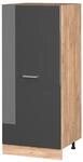 Vicco Hochschrank R-Line K&uuml;chenkommode Anthrazit Hochglanz/Goldkraft Eiche 60...