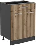 Vicco K&uuml;chenunterschrank R-Line Artisan-Eiche/Anthrazit 60 cm mit Schublade ohne
