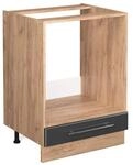 Vicco Herdumbauschrank Fame-Line Anthrazit Hochglanz/Goldkraft Eiche 60 cm ohne