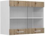 Vicco K&uuml;chenglasschrank R-Line Glash&auml;ngeschrank Artisan-Eiche/Wei&szlig; 80 cm