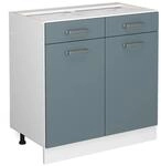 Vicco K&uuml;chenunterschrank R-Line Schubladenschrank f&uuml;r die K&uuml;che Blau-Grau 80...