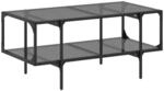 vidaXL Couchtisch mit Glasplatte Schwarz 98,5x50x45 cm Stahl Modell 3