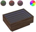 vidaXL LED-Couchtisch Braun Eichen-Optik 70x50x30 cm Holzwerkstoff