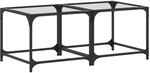vidaXL Couchtische mit Glasplatte 2 Stk. Transparent 50x50x40 cm Stahl