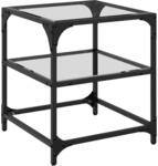 vidaXL Couchtisch mit Glasplatte Transparent 40x40x45 cm Stahl