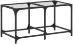 vidaXL Couchtisch mit Glasplatte Transparent 78,5x40x40 cm Stahl
