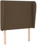 vidaXL Kopfteil mit Ohren Dunkelbraun 93x23x118/128 cm Stoff 3117661