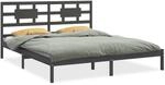 vidaXL Massivholzbett Grau 200x200 cm1090986