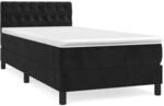 vidaXL Boxspringbett mit Matratze Schwarz 90x200 cm Samt1370610