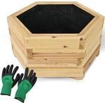holz4home Outdoor Pflanzenk&uuml;bel 6eckig aus Tannenholz S