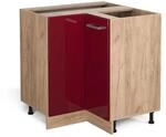 Vicco Eckunterschrank R-Line Bordeaux Hochglanz/Goldkraft Eiche 76 cm ohne