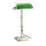 Relaxdays Bankerlampe Metall Glas Gr&uuml;n Schwenkbar H&ouml;henverstellbar 52 cm x 27 cm x