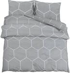 vidaXL Bettw&auml;sche-Set Grau 200x220 cm Baumwolle 136457