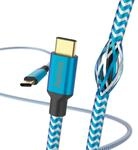 Hama Ladekabel Reflective USB-C 1,5 m Nylon Blau